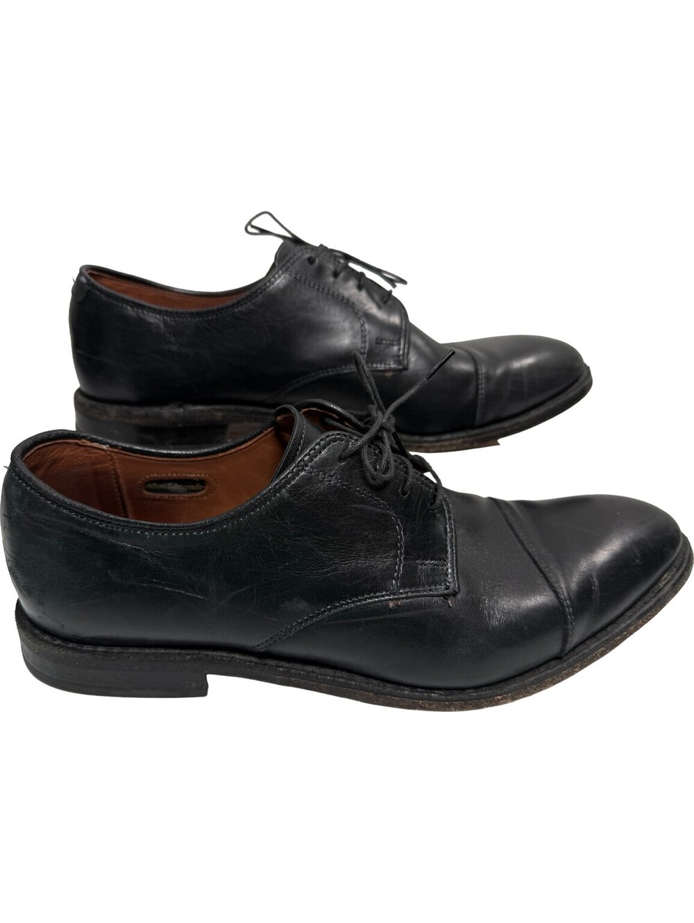 Allen Edmonds Lexington Men's 10.5 D Black Leather Cap Toe Brogue Derby Oxford